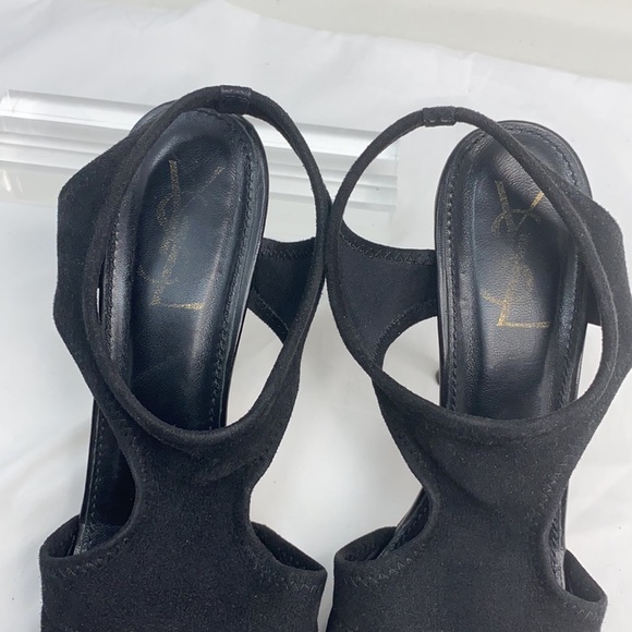 YSL Yves Saint Laurent 40/US 9 Suede Sandals Heels - Picture 11 of 16